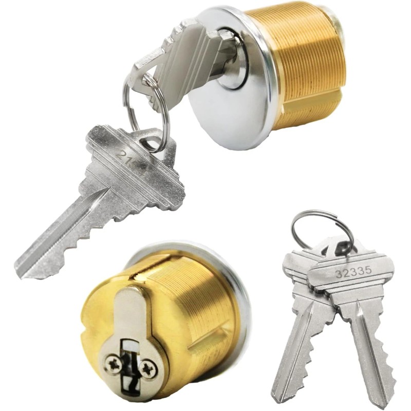 MOUNT 6PCS Brass Mortise Door Cylinder Locks 1 inch Replacement