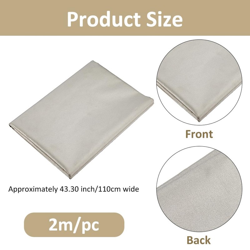 SUPERFINDINGS 6.56FT/2M Faraday Fabric Military Grade Cloth 1.1M/43.3" Wide Blanched
