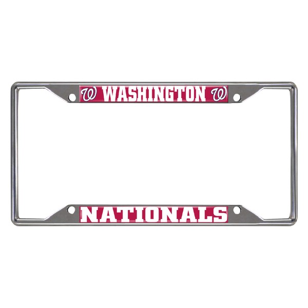 FANMATS 26753 Washington Nationals Chrome Metal License Plate Frame, Team Colors, 6.25in x 12.25in