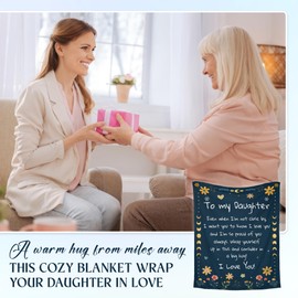 WRAPIX Gifts for Daughter on Mothers Day - Super Soft Fleece Throw Blanket for Couch Bed 60x80 in - Mothers Day Graduation Christmas Birthday Gifts for Daughter Blanket from Mom