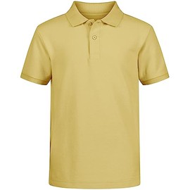 Nautica Boys' School Uniform Short Sleeve Pique Polo, Light Yellow, Large (6)
