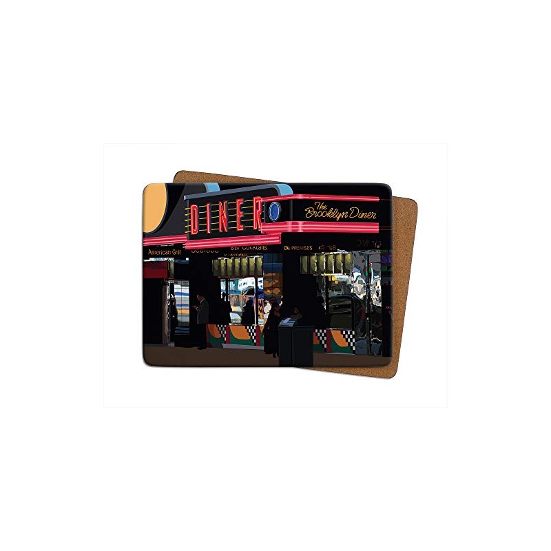 New York"Diner" Set of 4 Table Mats Placemat - American
