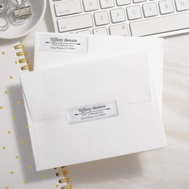 Avery Printable Return Address Labels, 0.75" x 2.25", Silver Foil, 300 Blank Mailing Labels (08986)