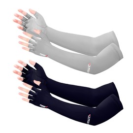 Qeedy 2 Pairs UV Protection Gloves - Non Slip Sun Protection Glove Sunblock Gloves Summer Outdoor Fishing Driving Arm Sleeves for Women Men (Gray Blue, XL)