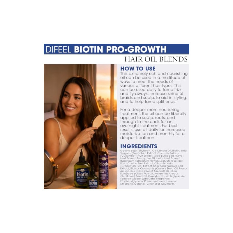 Difeel Biotin - Mezcla de aceite para el cabello, 7.1