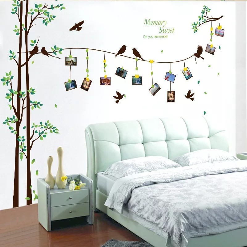 DaraBaby Vinil Decorativo Sala Habitación Árbol Porta Retratos Aves