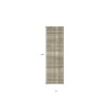 Homeroots 10' Olive Green and Ivory Plaid Runner Rug