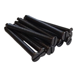 M3.5mm X 40mm Long Black Nickel Electrical Machine Screws for Light Switch Plug Socket - Pack of 10