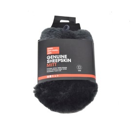 TARO WORKS Shearling Car Wash Gloves, Genuine Leather Sheepskin Mitt, Car Wash Scratch Prevention, For European, America, European Markets, Double-Sided, Gray