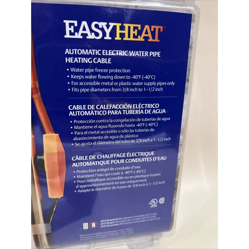 EasyHeat 21-25 FT Automatic Electric Water Pipe Heating Cable AHB124,