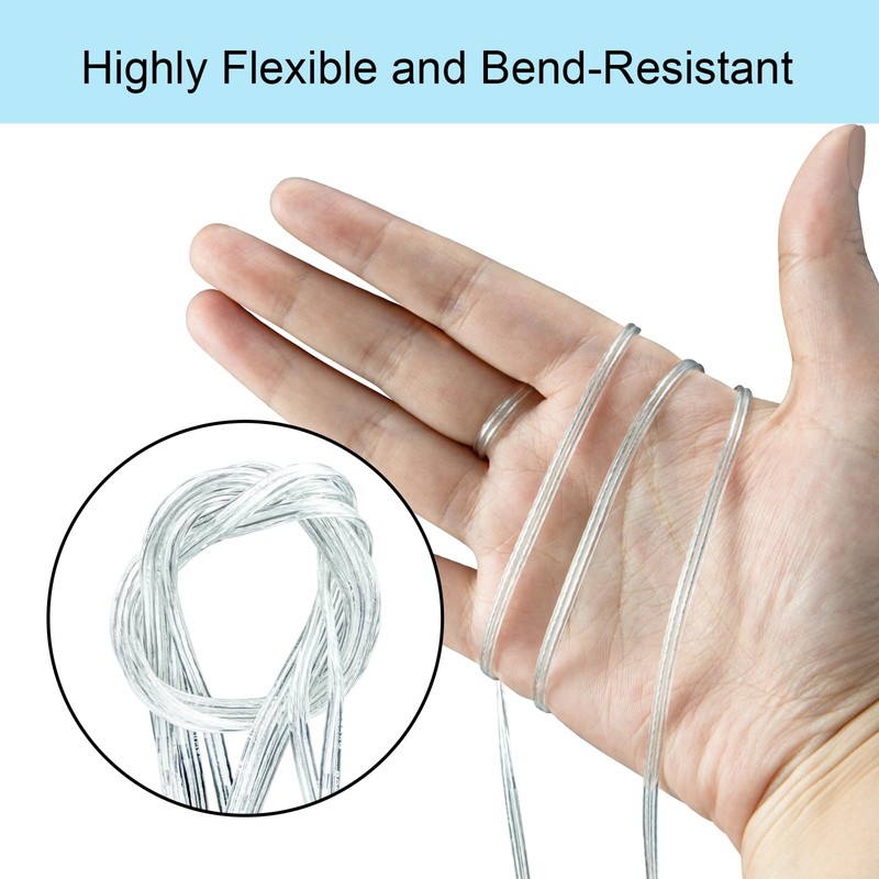 urcianow 50FT 28AWG 2 Conductor Transparent Electrical Wire UL Certified