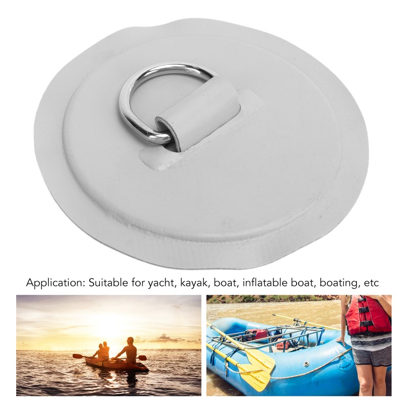 4PCS Stainless Steel PVC D Ring Patch with 11.8in Anchor