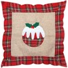 SHATCHI Pillow Case Christmas Pudding Printed Pattern Cushion Covers Burlap