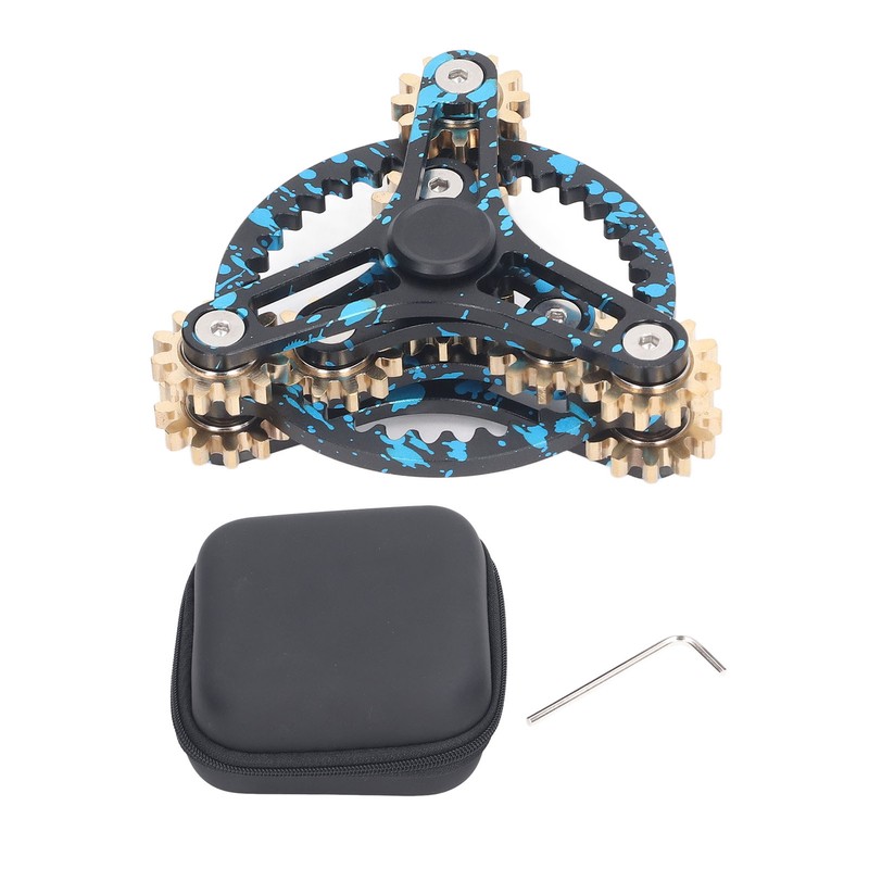 Pure Brass Gears Linkage Hand Gyroscope Toy Break Bad Habits