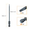 sourcing map 2pcs T6 Torx Screwdriver Bit 1/4" Hex Shank