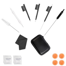 Phitunry 52-Piece Hearing Aid Cleaning Kit Accessories Portable Hearing Aid Case Pocket Size with Cleaning Brush Tools, Dry Capsules, Audio Wipes, Deer Velvet cloth and Hearing Aid Travel Case（Medium）