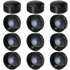 MEETOOT 12pcs Phenolic Resin Cover 24mm Black Poly Seal Screw Caps for Daily Chemicals, Food, Cosmetics Bottles