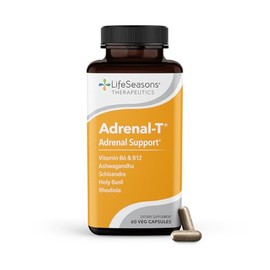 LifeSeasons Adrenal-T - Adrenal Fatigue Support Supplement - Helps Lower Cortisol - Avoid Burnout - Aids Stress Management - Energizing - with Ashwagandha Adaptogens - 60 Capsules