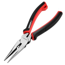 ARROW Needle Nose Pliers, 8-inch Long Nose Cutting Pliers with Wire Cutter, Comfortable TPR Handle, High Carbon Steel, High Leverage Diagonal Design