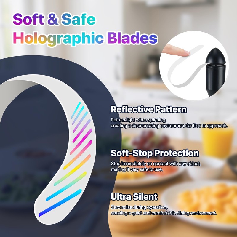 GUSTYLE 2 Pack Fly Fans for Tables with LED Light,