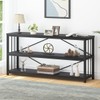 LVB Black Entryway Table, Modern Long Sofa Console Table Behind