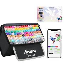 YHC 120 Colors Alcohol Markers for Artists, Free APP for Coloring, Dual Tips Alcohol-Based Markers for Drawing,Painting and Sketching, Great Gift Idea for Kids and Adults