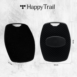 HAPPY TRAIL Cepillo / Esponja Corporal de Silicona Premium, Limpiador y Exfoliante, Resistente de Larga Duración, Aumenta la Espuma Mientras te Bañas, Mango Ergonómico Antideslizante, Fácil de Limpiar, No Guarda Bacterias, Higiénico y Portatil.