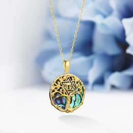 Star of David Necklace for Women Sterling Silver Chai Star of David Necklace Jewish Jewelry for Men Women