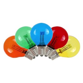 Novelty Lights G30 LED Decorative Bulbs for Outdoor Lights, Patio Decor LED Bulbs with E12 Screw Base, Multicolor, String Lights (25 Pack)