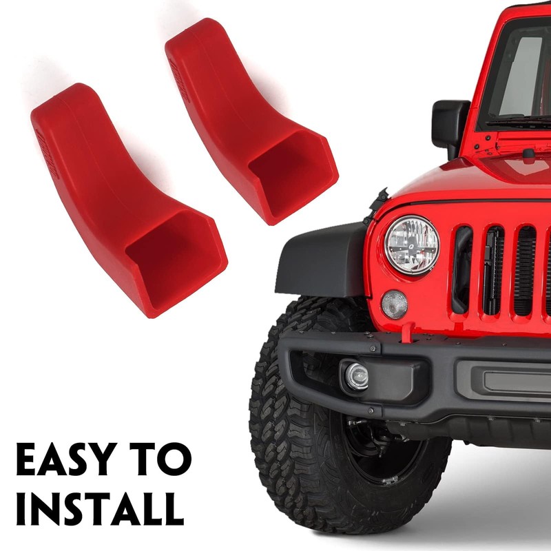 DKMGHT Factory Bumper Tow Hook Covers (Upgrade) for Jeep Wrangler
