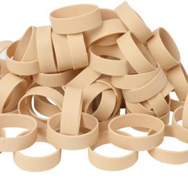 AMUU Rubber Bands Size #82, 60pcs Tactical rubber bands wide Elastic Bands for Office Supply Survival Camping Biking Fishing strong Rubber Bands Beige (2 1/2" x 1/2")