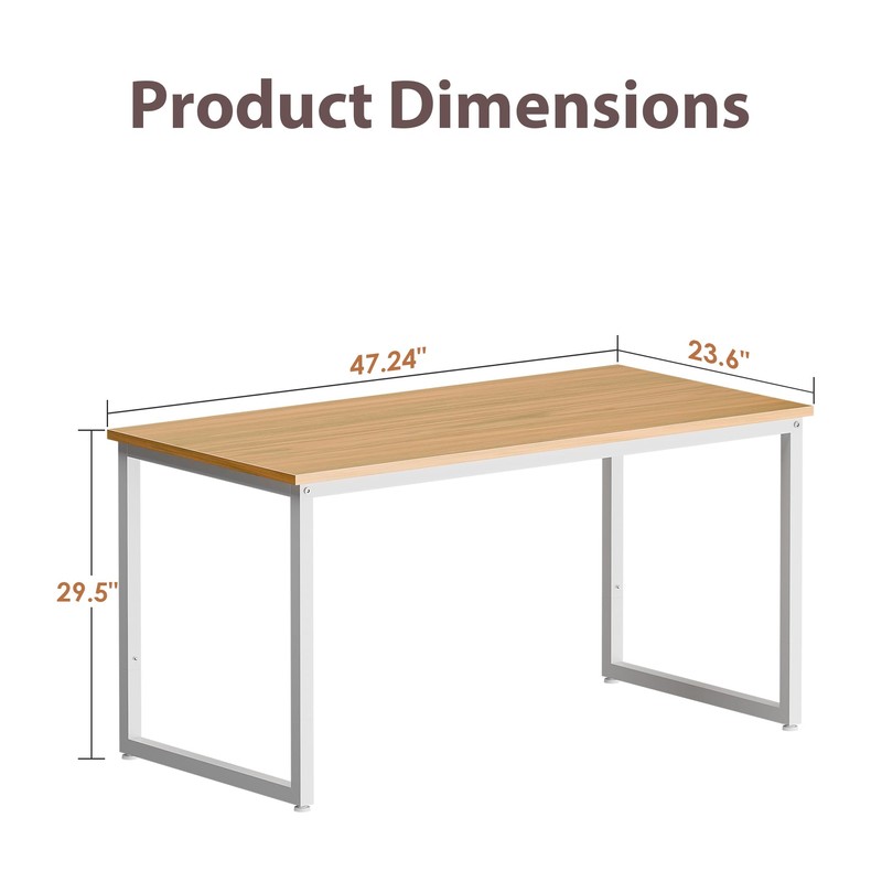 SUPER DEAL Computer Desk 47 Inch Modern Sturdy Office Desk