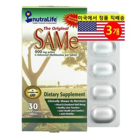 Nutra Life Original SAMe 400mg Enteric Coated 30 Tablets, 3 Pieces / 뉴트라라이프 오리지널 SAMe 400mg 장용성 코팅 30정, 3개