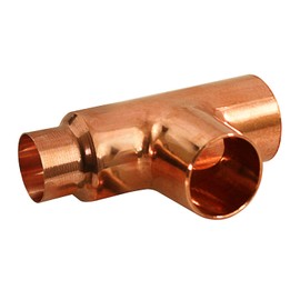 Supply Giant DDSU1510 Reducing Tee Fitting with Solder Cups for Cop, 1-1/2 X 1 X 1-1/2, Copper