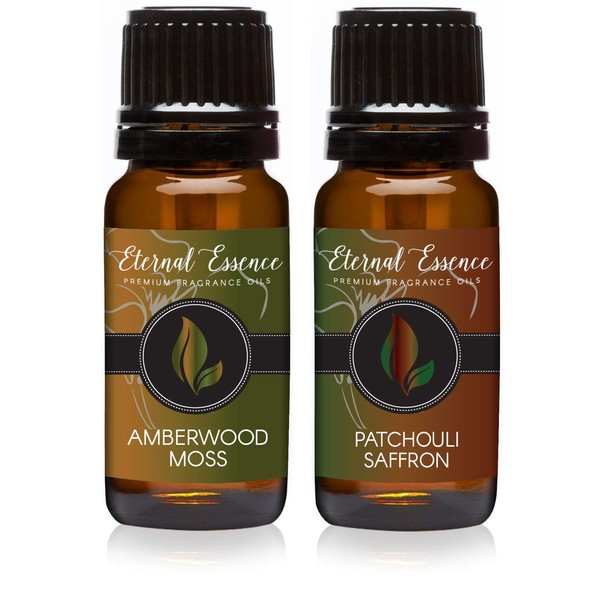 Pair (2) - Amberwood Moss & Patchouli Saffron - Premium Fragrance Oil Pair - 10ML