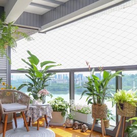 Netting for Balcony, Cat Netting Anti-Fall Mesh Fence, Anti Bird Netting for Garden/Balcony, Transparent Nylon Pet Mesh Fence for Dogs & Cat, Pet Safety Net for Balcony/Stairs/Window - 10x20Ft