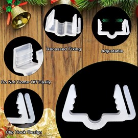 Christmas Light Hangers Clips 7/8 inch Fascia Board Clips Hooks Deck Light Clips Holiday Light Clip for Indoor Outdoor Christmas Decoration Roof Gutter Fence in Thickness from 3/4'' to 7/8" (200PCS)