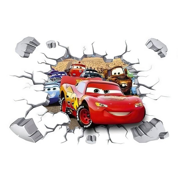 YKKJ Cars 3D Wall Decal Wall Stickers Cars 3D Wall Stickers Personalized Stickers Kids Baby Room Decoration Wall Stickers Removable Window