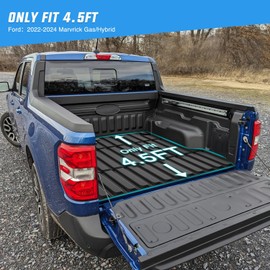 Nilight Trunk Bed Mat for 2022-2024 2025 Ford Maverick Hybrid & Gas 4.5 Ft Accessories, TPE Heavy Duty, All Weather Pickup Car TPE Bed Liner, Black