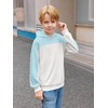 Haloumoning Boys Color Block Hoodies Kids Fashion Long Sleeve Hooded