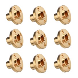 9PCS Brass T8 Screw Nut 2mm Pitch Trapezoidal for 8mm T8 Lead Threaded Rod Lead Screw 3D Printer for Threaded Rod 3D Printer Reprap Parts Z Axis