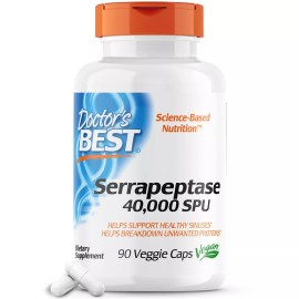 Doctor's Best Serrapeptase 90 Veggie Caps Non GMO Vegan Respiratory Health