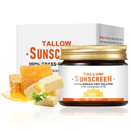 Tallow Sunscreen Spf 50 - Face Sun Cream SPF 50 With Broad-Spectrum & Water Resistant - Natural Sunscreen With Grass-Fed Tallow For Sun Protection & Face Moisturising