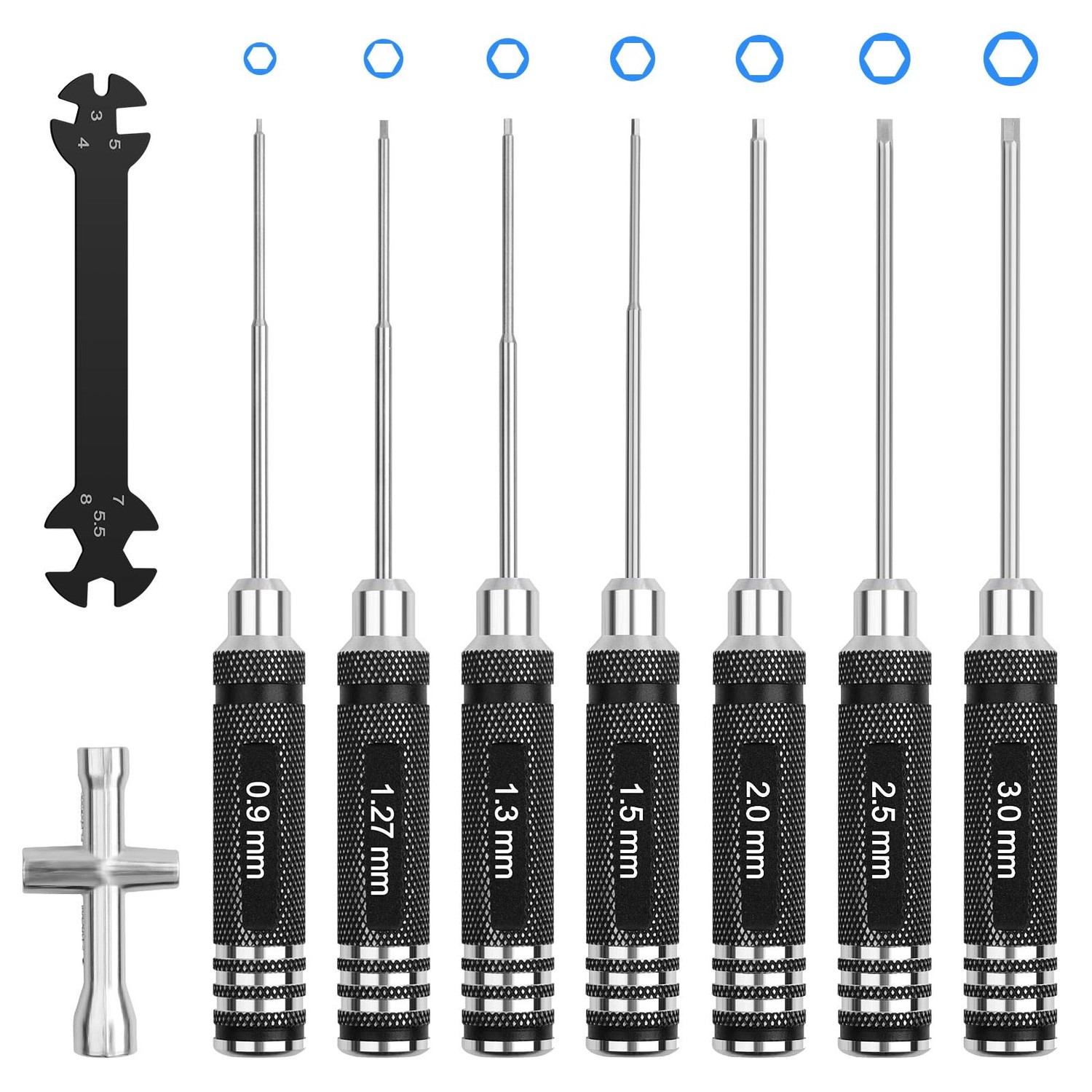 RC Hex Screwdriver Tool Set: 0.9mm 1.27mm 1.3mm 1.5mm 2.0mm 2.5mm 3.0mm ...