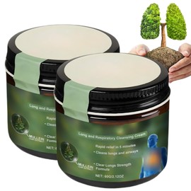 2PCS Lercea Mullein Clear Lung Repair Cream,Clear Lung Repair Cream,Cre/am for Improve L/ung Health,Mullein Leaf Extract for Lungs,Lu/ng Strengthener,Powerful L-ung Support & Cleanse for Smokers(60G)
