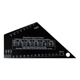 esahpss Guitar String Action Gauge,Tool Accessories For Electric Guitar Ballad Bass Fingerboard With String Pitch Ruler，Black