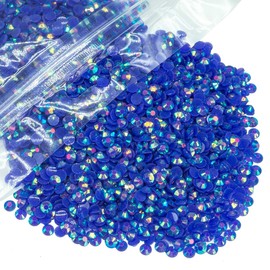 qiipii 3000PCS 5mm Blue AB Resin Rhinestones for Crafts Royal Blue AB Flatback Jelly Rhinestones Bulk SS20 Non-Hotfix Stones Diamonds Crystals Gems Pack for Mugs Tumblers Bottles DIY Crafts Decoration