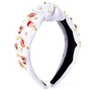 PANTIDE Football Jeweled Knotted Headband - Red Football Rhinestone Crystal