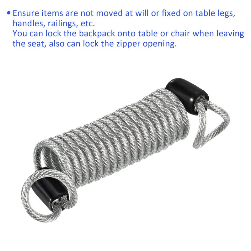 M METERXITY Disc Lock Safety Steel Cable Plastic Coated Spring