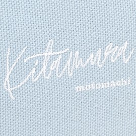 Kitamura YH0218 Handwritten Logo Embroidered Large Pouch, Ice Blue/White [Blue] 21901
